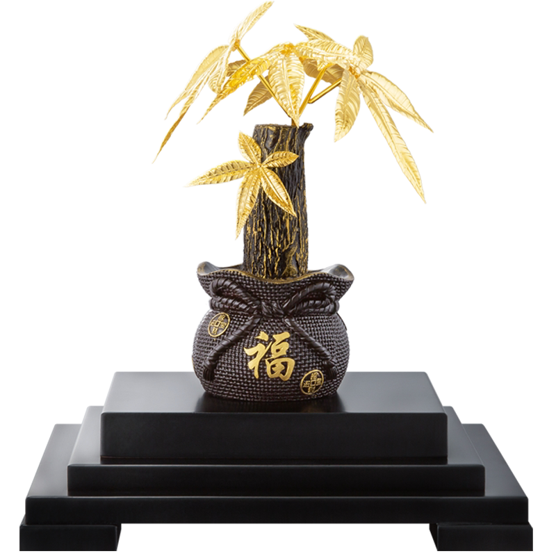 金箔发财树摇钱树摆件客厅摆设