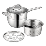 304不锈钢多功能锅汤锅蒸锅油炸锅煮面锅家用燃气奶锅电磁炉专用