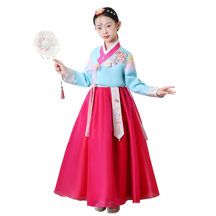 韩服新款民族服朝鲜族服装女童学生表 演 节日儿童节演出礼服舞蹈
