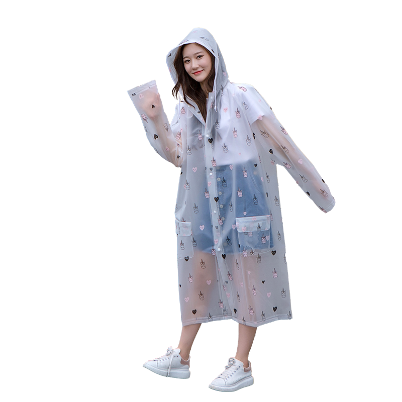 情侣款时尚透明电动电瓶车雨衣