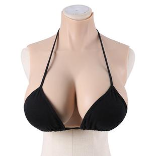 媚娴伪娘义乳男用半身高领变装反串主播硅胶假胸假乳房COS男扮女