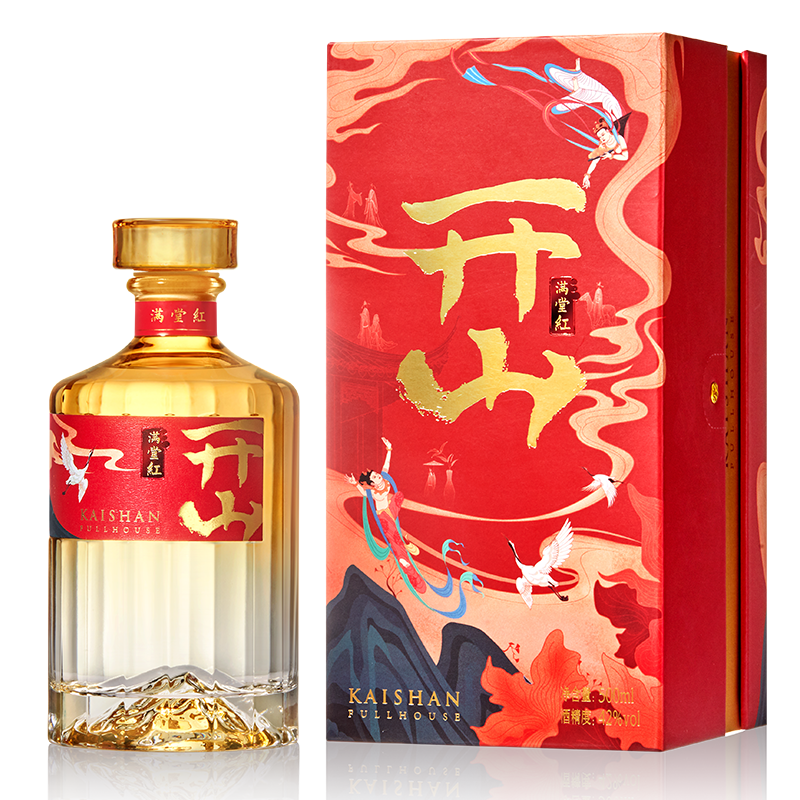 開山當(dāng)?shù)罎M堂紅純糧食白酒42度單瓶/4瓶整箱禮盒裝好事就要滿堂紅