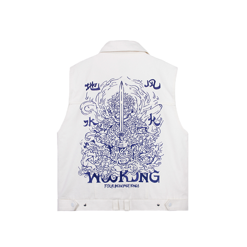wookong悟空棉质刺绣男士马甲