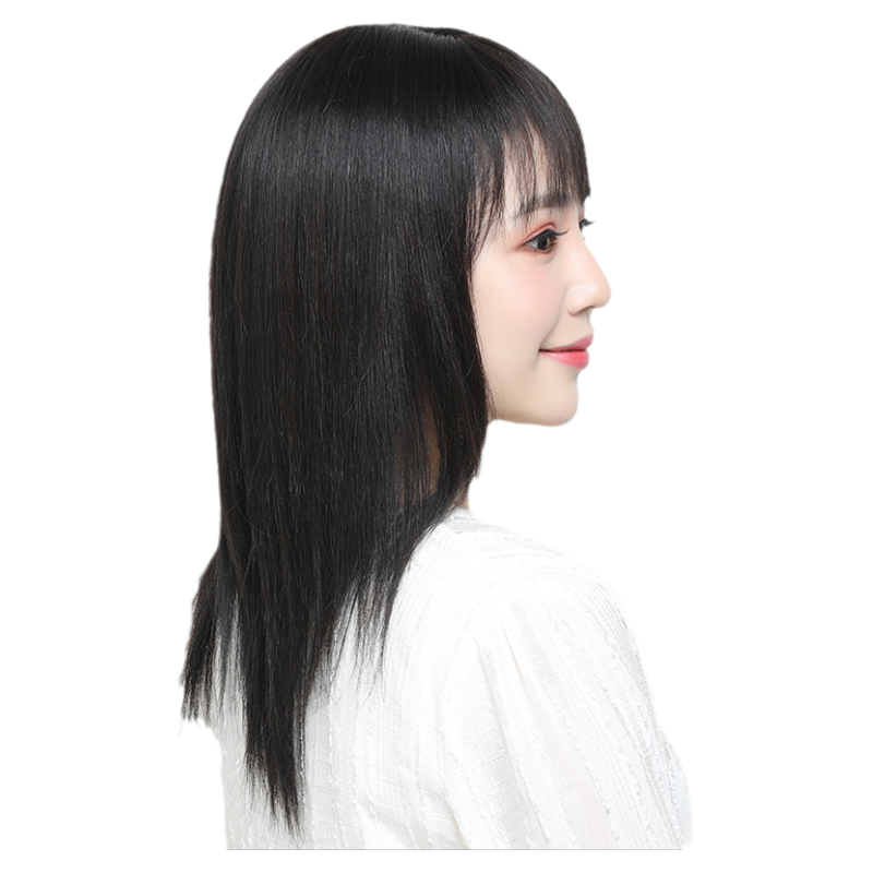 假发全真全头套自然风齐刘海女士