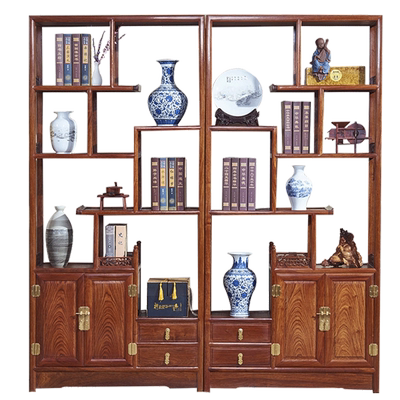承宝轩刺猬紫檀红木博古架