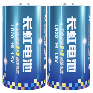 长虹1号碱性电池一号燃煤气灶热水器手电筒天然气灶大号干电池2粒