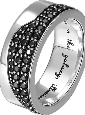 MGS单身戒黑宝石复古戒指男