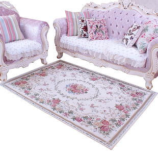 欧式客厅茶几地毯卧室床尾毯日式田园地毯床边毯韩式花朵茶几毯垫