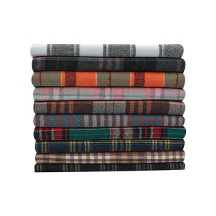 秋冬磨毛格子衬衫布料英伦风格纹裙子外套裤子jk服装面料加厚手工