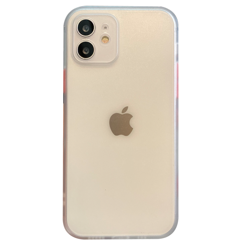 ins简约黑白色适用苹果12手机壳直边iphone11保护套16promax情侣15pro透明13撞色14镜头全包边XR手机套8plus