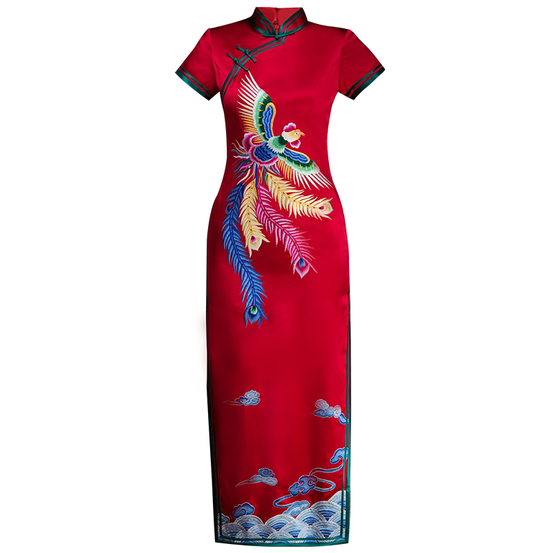 重磅真丝高档喜婆婆婚宴旗袍裙