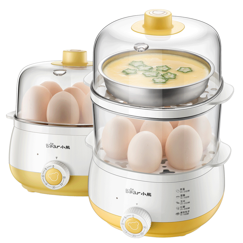 小熊煮蛋器双层蒸蛋器 煮蛋机自动断电家用定时小型蒸鸡蛋羹神器