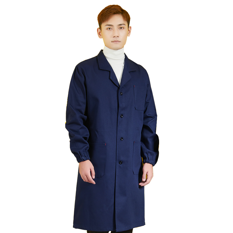 大褂工作服男长款防静电衣服劳保纯棉蓝大褂订制迷彩罩衣搬运工服