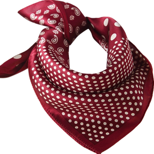 红色波点丝巾女士2026新款小方巾真丝围巾春季轻奢高级感复古围巾