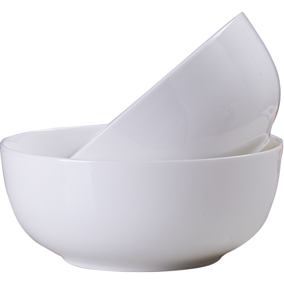 纯白骨瓷面碗7寸创意餐具简约