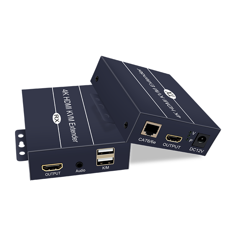 hdmi延长器4K高清转网线RJ45网络光纤收发器KVM音视频传输器USB鼠标键盘信号放大转换器局域网一发多收转接器