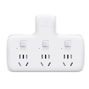 公牛插座扩展器转换器带开关墙式插排插头一转二三一变二多拖二