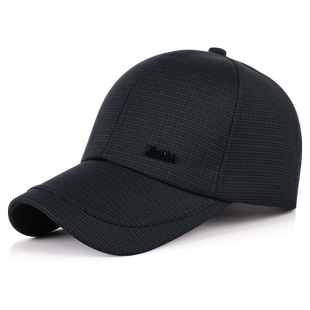 两头门春秋款男士棒球帽金属标中老年人鸭舌帽户外休闲韩版遮阳帽