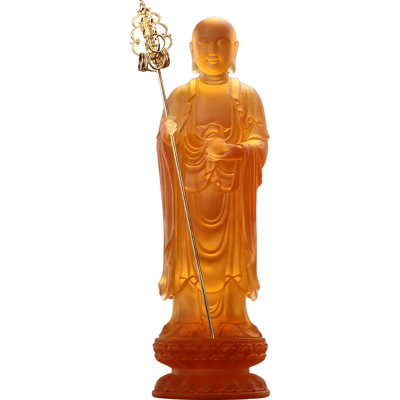 古法琉璃地藏王菩萨像圆通佛具