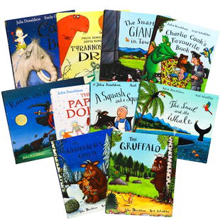 进口英文原版正版 Julia Donaldson茱莉亚唐纳森绘本10册 附手提袋 咕噜牛The Gruffalo Gruffalo's Child聪明豆 儿童图画故事书