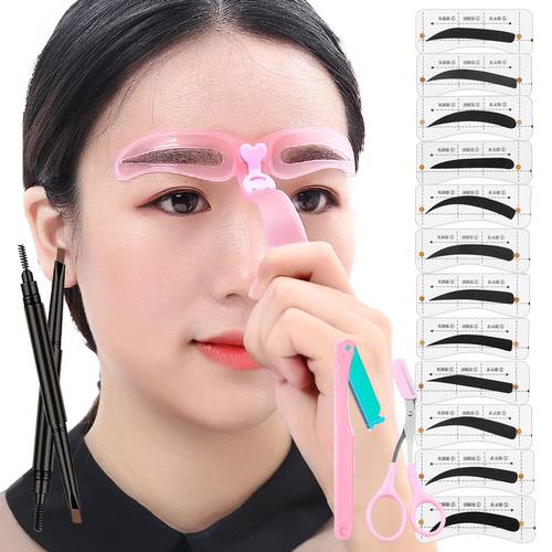 眉毛贴女画眉神器初学者全套辅助器连体修眉刀片美俏眉卡懒人眉贴