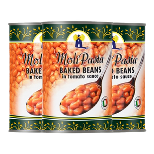 莫利茄汁焗豆罐头400g*3罐 意大利进口即食烤豆番茄黄豆西餐配料