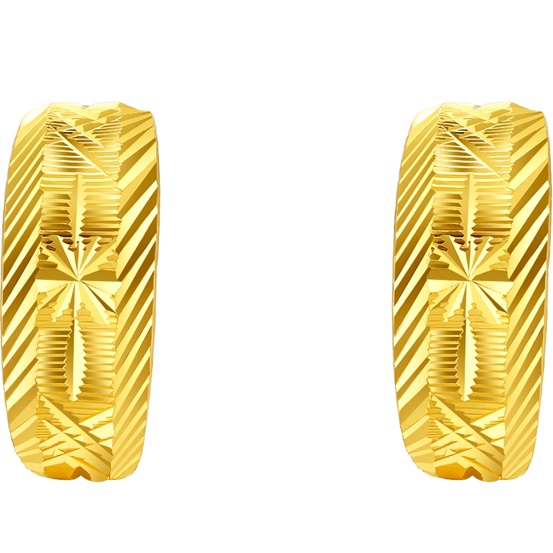 周六福珠宝黄金耳饰女圆环耳环