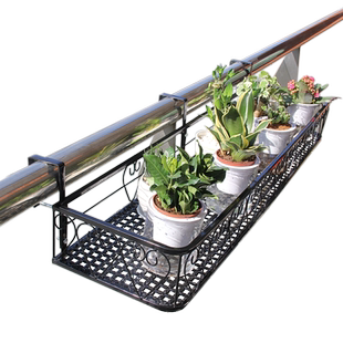 阳台花架悬挂挂式花盆架栏杆置物架挂式花盆挂架多肉架子铁艺护栏