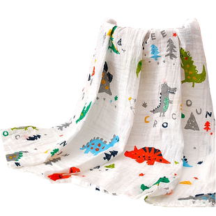 单层纱布盖巾婴儿浴巾竹纤维夏季2层盖被宝宝薄款盖毯两层被子夏