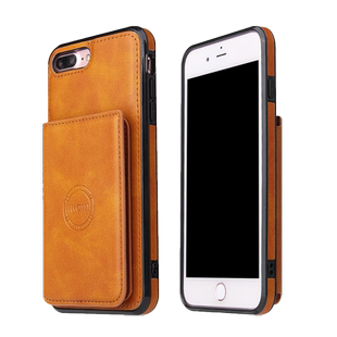 iPhone8plus card wallet case适用苹果7/8手机壳皮质插卡包式6s保护套7plus全包防摔车载磁吸支架外壳男士