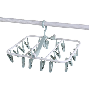 晾衣架多夹子婴儿晒袜子凉内裤挂钩挂宝宝内衣服圆形功能家用神器