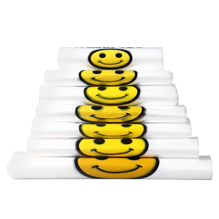 笑脸塑料袋背心袋透明方便袋手提家用食品打包袋购物袋子厂家批发