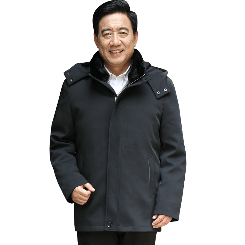 中老年羽绒服男爸爸冬装外套老人冬季棉衣爷爷装加厚棉袄60-70岁