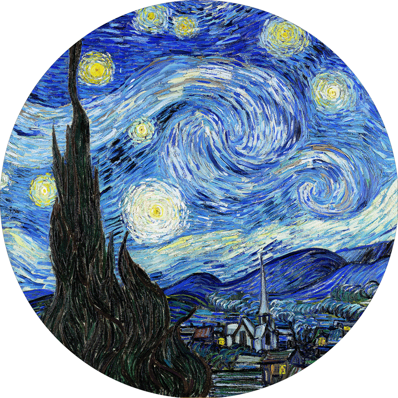 8英寸梵高油画装饰盘子挂墙欧式客厅餐厅背景墙壁饰挂盘星空盘