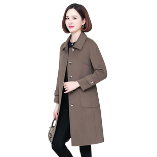 双面呢大衣女中长款2025秋冬新款毛呢外套100%羊毛修身无羊绒大衣
