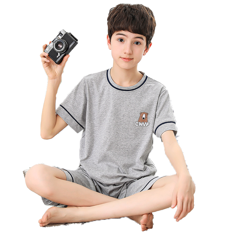 儿童睡衣2025新款a类男童短袖纯棉夏季薄款男孩中大童家居服套装