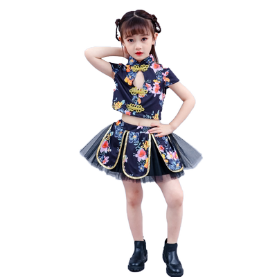 儿童复古旗袍演出服复古