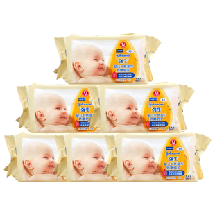 强生婴儿湿巾新生婴幼儿宝宝湿巾80抽*6包娇嫩倍护无香湿巾大包装
