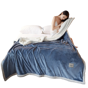 毛毯被子双层法兰绒床单铺床珊瑚绒毯子冬季小沙发毛巾被加厚保暖