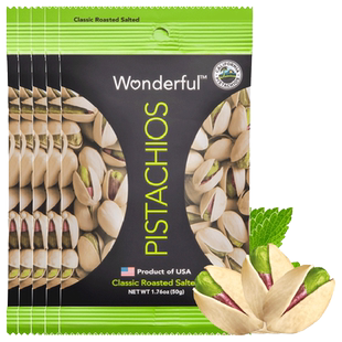 wonderful万多福盐焗开心果批发独小包散装每日坚果炒货50g*5袋