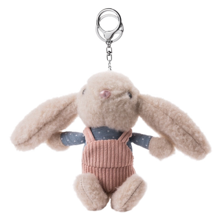 长耳兔毛绒公仔钥匙扣挂件创意个性汽车链匙圈环网红INS包包挂饰