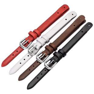 适用Fossil表带女化石真皮表手带fossil ES4119 ES4000 U型口 8mm