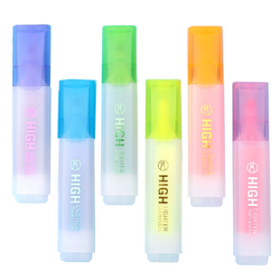 得力6支套装双头荧光笔S627粉红橙黄绿蓝紫彩色粗细两头记号S628标记笔糖果色勾画笔彩色粗划重点日韩小清新