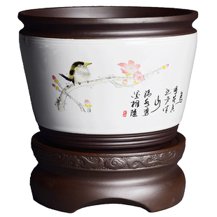 懒人花盆自动吸水陶瓷花盆青花瓷家用盆栽绿萝蝴蝶兰专用兰花盆大