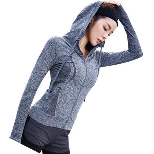 网红春夏运动健身外套上衣女速干长袖跑步瑜伽服拉链上装夏季开衫