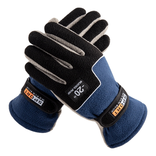 男士手套冬天女士加绒骑行滑雪骑车加厚电瓶车防风冬季保暖防寒棉