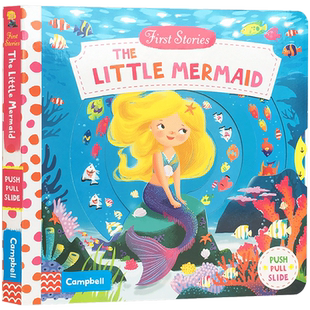 英文原版First Stories The Little Mermaid 美人鱼认知机关书纸板操作书儿童启蒙童话故事篇 亲子共读little red riding hood