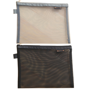 日韩简约风透气丝网拉链文件袋透明网格科目收纳袋考试袋资料袋A4/A5学生中高考用文具A6笔袋ins简约日系文具