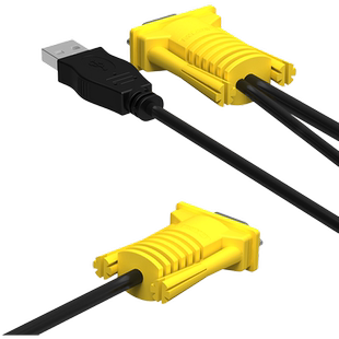 迈拓维矩KVM连接线 单调头线切换器电脑显示器vga+usb数据线连接电视投影仪USB转接头分线器