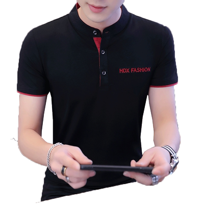 立领短袖韩版修身潮流打底polo衫